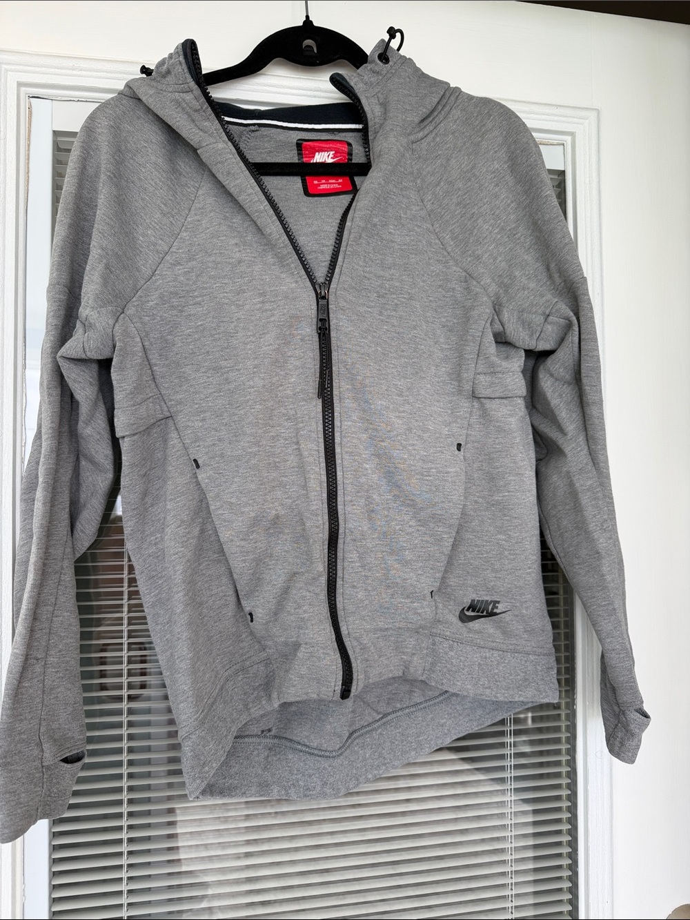 Nike Light Gray Full-Zip Hooded Jacket